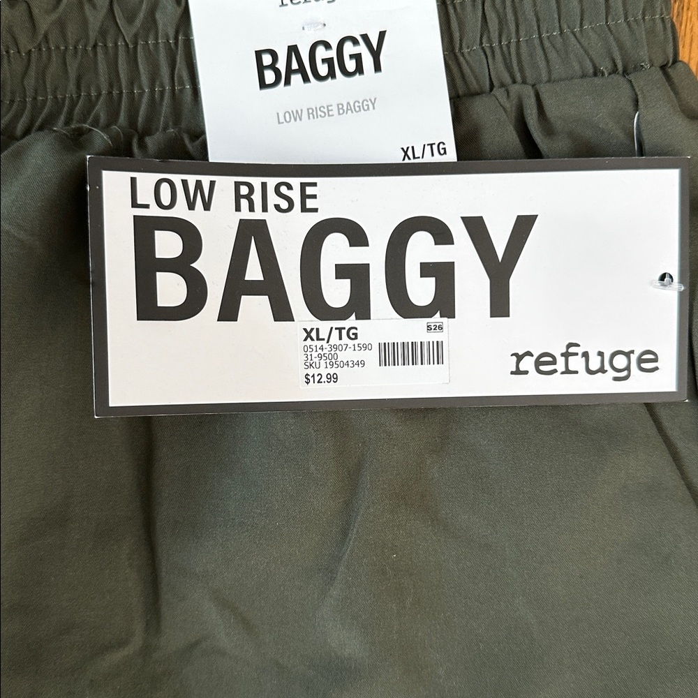 Refuge Olive Green Low Rise Baggy Pants - Picture 4 of 11